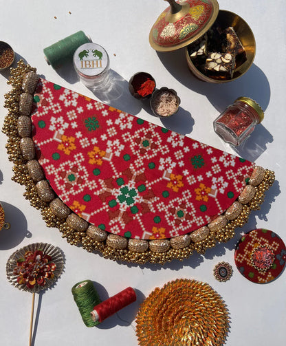 Idiosyncratic Pink Navratna Patola Arc Rangoli